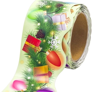 Rouleau de bordure de Noël pour tableau avec motifs de sapin et cadeaux