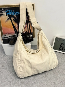 Large Capacity Canvas Tote Bag For Women Retro Casual Shoulder Bag Multi Pockets Adjustable Strap Fashion Handbag Travel Bag