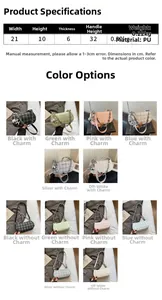 Tableau des tailles détaillé et options de couleurs pour le sac à bandoulière à carreaux