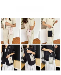 Mini crossbody phone bag shown with various Chinese patterns and versatile styling options