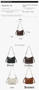 Detailed dimension guide and material specs for the faux leather bucket bag