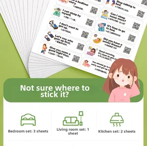 Détails des autocollants bilingues anglais-chinois pour la chambre et la cuisine