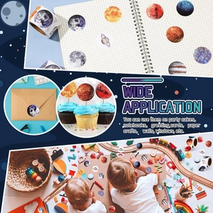 Solar system planet stickers used for decorating notebooks, envelopes and cupcake toppers