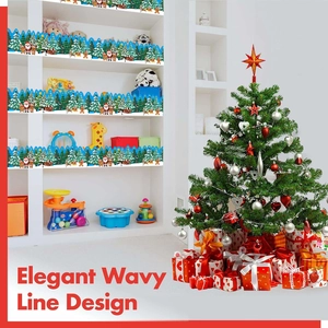 Elegante gewellte Weihnachtsaufkleber mit Weihnachtsmann für Pinnwand-Dekorationen