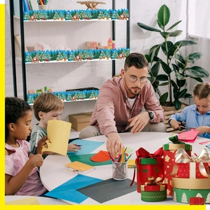 Weihnachts-Pinnwand-Bordüren Aufkleber Rolle mit Weihnachtsmann, Rentier und Lebkuchen