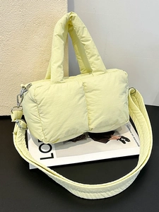 Padded Quilted Crossbody Bag For Women Large Capacity Soft Fabric Cloud Shoulder Bag Casual Fashion Tote Handbag