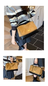Vintage colorblock quilted chain shoulder bag for women, elegant commuter handbag.