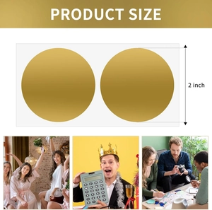 2-inch round gold scratch-off stickers for prize games and custom lottery cards