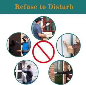 Illustrative diagrams showing Do Not Disturb label used for couriers and visitors