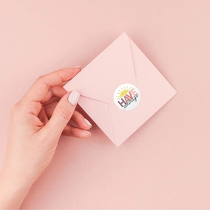 Round 'HAVE courage' motivational stickers for envelope seals and gift packaging decor