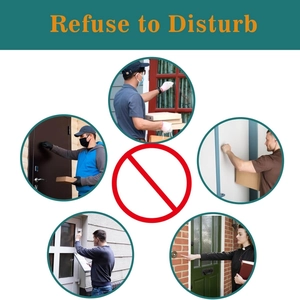 Square black and white No Disturb stickers for privacy and noise prevention in office or home