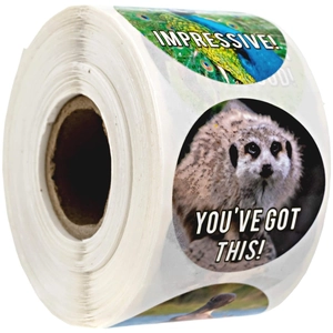 Motivational Animal Reward Stickers For Kids Round Realistic Wild Animal Stickers For Teacher Classroom School Rewards