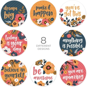 500-roll floral thank you stickers set with 8 different hand-drawn garden designs