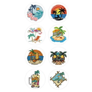 500pcs Summer Beach Cartoon Stickers for DIY Handcraft Gifts and Box Sealing Decoration