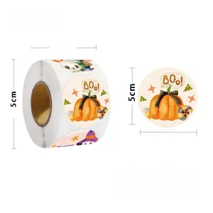 Dimensions détaillées des stickers d'Halloween de 2,5 cm avec motifs de citrouille