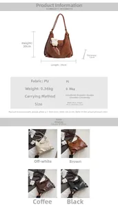 Tableau des tailles et options de couleurs pour ce sac à main et sac à dos en similicuir