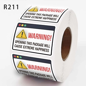 Creative Warning Package Sealing Stickers Computer UI Style Humorous Decorative Labels For Gift Wrapping Shipping Decoration