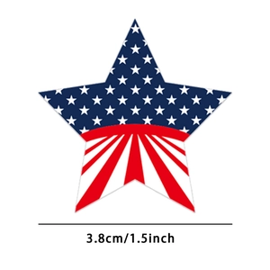 3.8cm self-adhesive star sticker with American flag pattern for gift box decoration