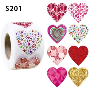 Mehrfarbige Herzförmige Selbstklebende Aufkleber Etiketten Für Geschenkverpackung Versiegelung Dekoration Alltag Scrapbooking Bastelbedarf
