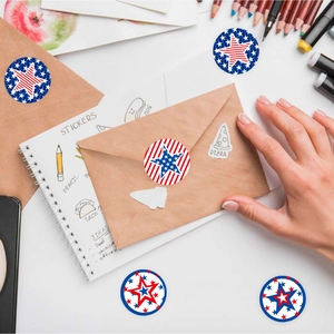 500pcs US flag star stickers roll for decorative envelopes and notebook sealing labels