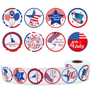 500Pcs American Flag Independence Day Stickers Roll Round I Voted Today Labels For Festival Party Gift Decoration