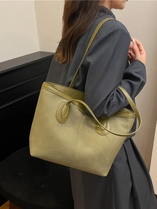 Retro moss green matte tote bag with large capacity for women casual shoulder commute