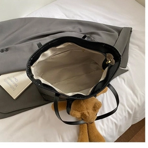 Women Fashion Printed PU Leather Tote Bag Large Capacity Commuter Shoulder Bag With Zipper Daily Office Handbag For Lady
