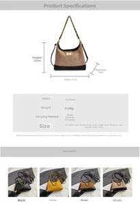 Spécifications détaillées de taille du sac bandoulière vintage à chaîne matelassé