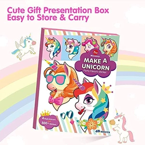 Lot de stickers de licorne pour enfants avec 48 feuilles et plus de 500 autocollants