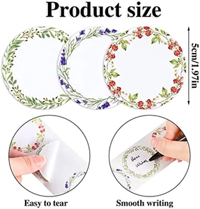 Détail d'autocollants floraux de 5cm faciles à déchirer pour emballages et décoration