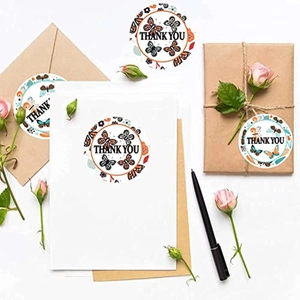 500pcs butterfly thank you round stickers for wedding favors and gift packaging decor