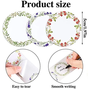 500 autocollants Kraft fleurs 5cm étiquettes rondes pour emballage cadeau pâtisserie