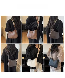 Collage of chic saddle bags in four colors with bohemian patterned wide shoulder straps