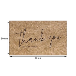 50-pack rectangular kraft paper thank you cards for business orders, size 90x50mm