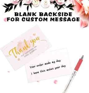 Pink watercolor thank you cards with blank white reverse side for handwritten messages