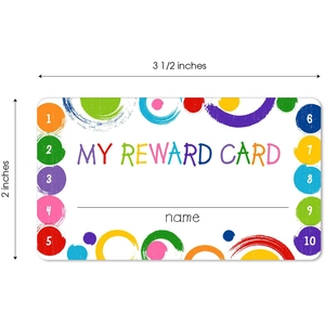 50-pack incentive reward cards for students featuring 1-10 numbering and name field