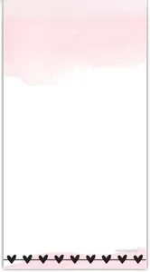 Macro view showing the watercolor heart design on the back of cup care instruction cards