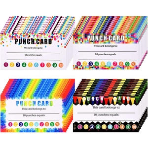 Motivational Punch Cards For Kids Students Teachers Classroom Behavior Incentives Printed Art Paper Reward Loyalty Cards