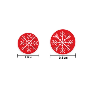 Christmas snowflake roll stickers in 2.5cm and 3.8cm sizes for holiday gift decoration