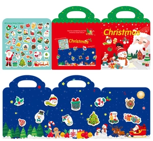 Christmas DIY stickers set with Santa and reindeer themes for kids party games and activities