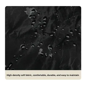 Close-up of waterproof high-density soft fabric on a black women's backpack