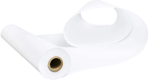 Detailed view of white kraft paper roll with thick core for arts and gift wrapping