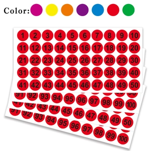 Adesivi Numerici Circolari 1-100 Etichette di Numerazione Tonde Autoadesive Adesivi Sequenziali per Ufficio Magazzino Aula Organizzazione Etichette di Stoccaggio