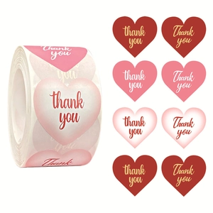Adesivi Grazie a Cuore Etichette in Carta Kraft per Confezioni Regalo Sigillatura Buste Decorazione Festa Matrimonio Fai da Te Fatto a Mano Scrapbooking