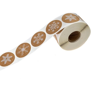 Autocollants de Noël en papier kraft marron pour emballages cadeaux festifs