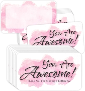 Carte premio acquerello rosa con You Are Awesome e Thank You For Making a Difference scritte