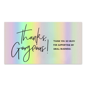 Paquete de 50 tarjetas holográficas 'thanks, Gorgeous!' con efecto de arcoíris brillante