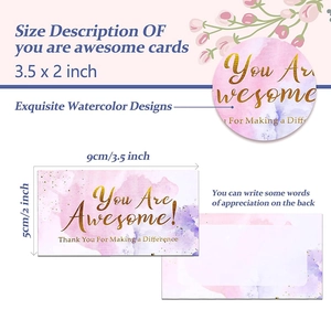 50-pack purple watercolor motivational reward cards for children with gold foil text