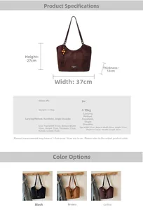Guide des dimensions détaillées et spécifications du grand sac cabas en similicuir