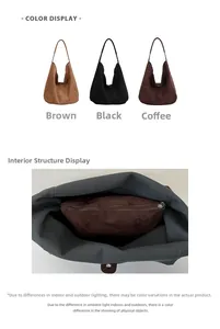 Detail of suede leopard tote bag showing magnetic snap closure and internal zipper pouch